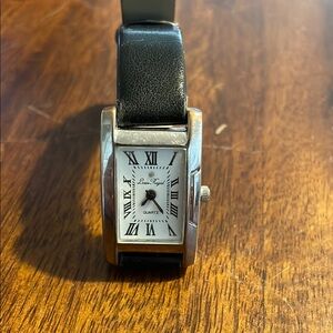 Black Leather Men's Watch